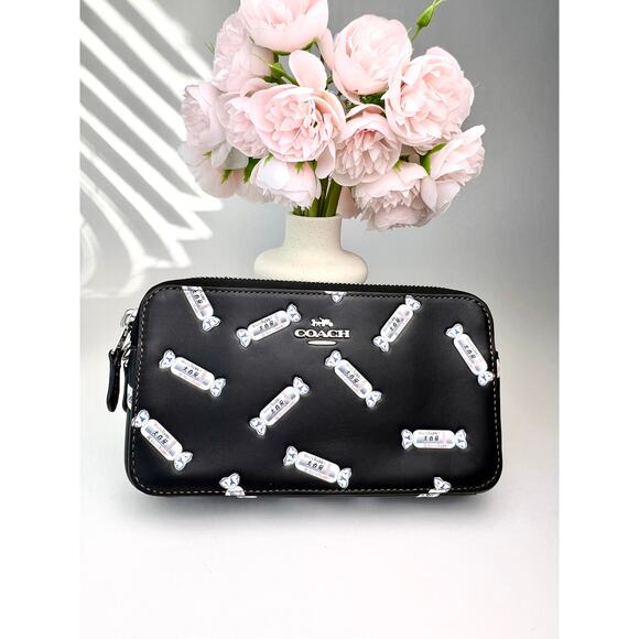 Coach White Rabbit Candy Print kira Wristlet Crossbody - Picture 1 of 10